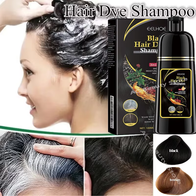 Hair Spray Color - 天然ハーブ染毛剤シャンプー,髪の色を変える,灰色から茶色,濃い黒,栄養のあるファッション,ヘアケア,3 in 1, 100ml