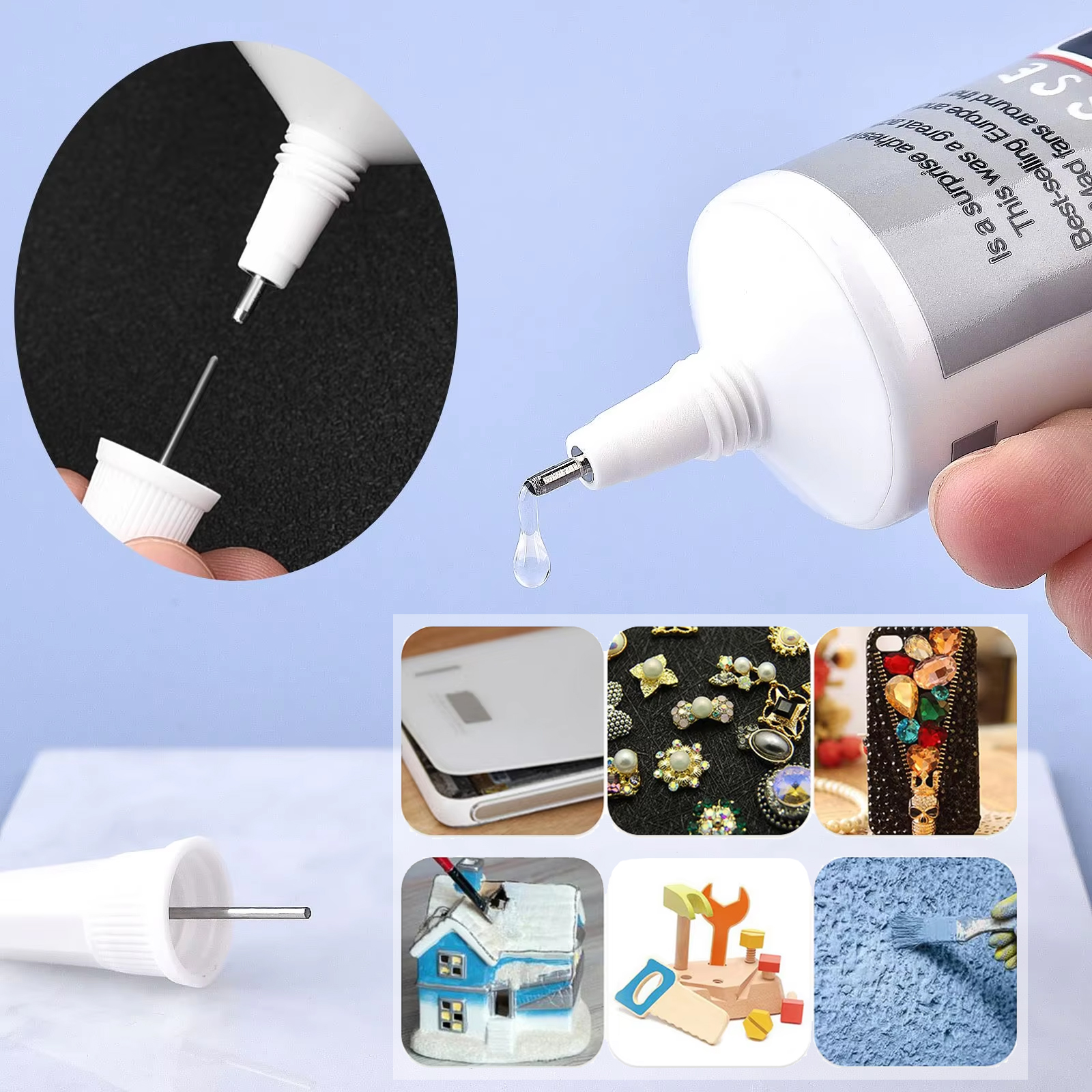 Contact Cement Glue - 15-110 ミリリットル B7000 接着剤クリアコンタクト電話修理接着剤多目的ガラスプラスチック DIY 接着剤精密アプリケーターチップ