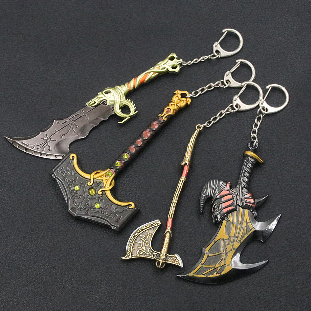 Keyblade Cosplay Prop - ゲーム神戦争: ラグナロクキーホルダーアテナのブレード武器モデルコスプレ小道具キーホルダー女性男性ファンジュエリーペンダントギフト