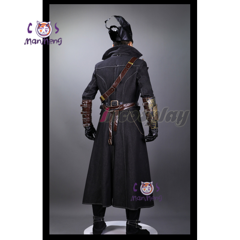 Bloodborne Cosplay Prop - Bloodborne ゲルマンハンターコスプレ衣装男性ハロウィンパーティーファンタジー制服コート小道具帽子アクセサリーフルセットスーツ S-XXXL