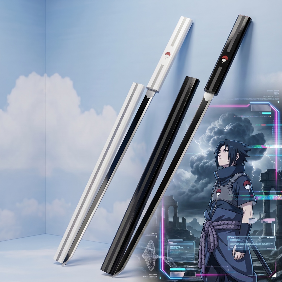 Cosplay Prop Katana - 35.4インチ ナルト うちはサスケ 刀 アニメ コスプレ