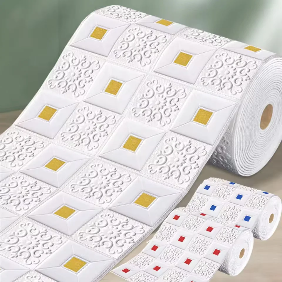 Craft Foam Roll - 70cmx1m/2m/3m/5m/10m 3D ウォールステッカーステレオ天井パネル屋根装飾フォーム壁紙自己粘着防水家の装飾