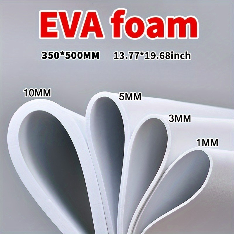 Cosplay Props Eva Foam - EVAフォームボード 14x39インチ、厚さ3mm-10mmの白いEVAフォームシート DIYクラフト、コスプレ小道具、模型彫刻、手作りプロジェクト用