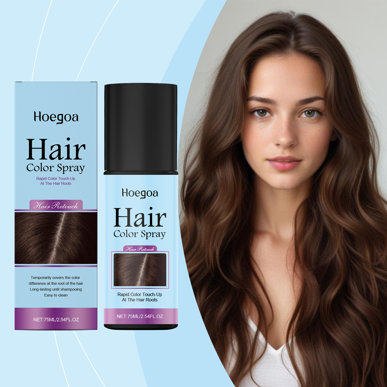 Hair Spray Color - 一時的なヘアカラースプレー ワンタイムヘアカラー カバー白髪 白髪 生え際染料 持続性カラーリング