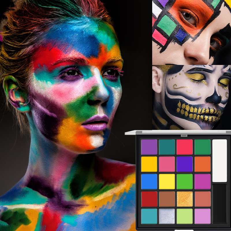 Body Paint Sfx - 22色フェイス＆ボディペイントセット、オイルベース化粧品グレード、ハロウィンSFXパーティー、コスプレメイクアップキット