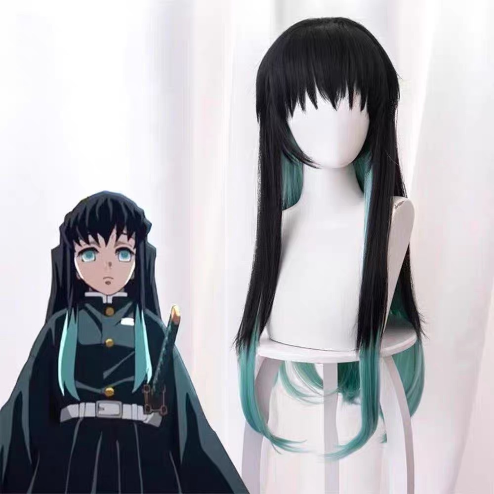Wig Fiber Net - HAIRJOY 人工毛ウィッグ トキトウ・ムイチロ コスプレウィッグ オンブルブラックグリーン コスチュームウィッグ