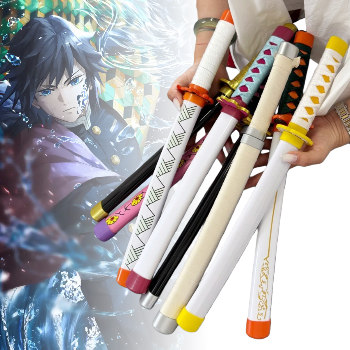 Cosplay Prop Katana - 16インチ 冨岡義勇 刀 アニメ 鬼滅の刃 刀