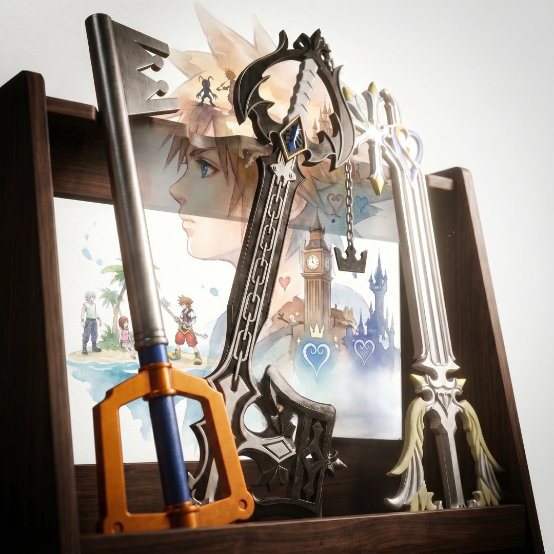 Keyblade Cosplay Prop - 33.8インチ キングダムハーツ ソラ キーブレード カタナソード ニンジャナイフ