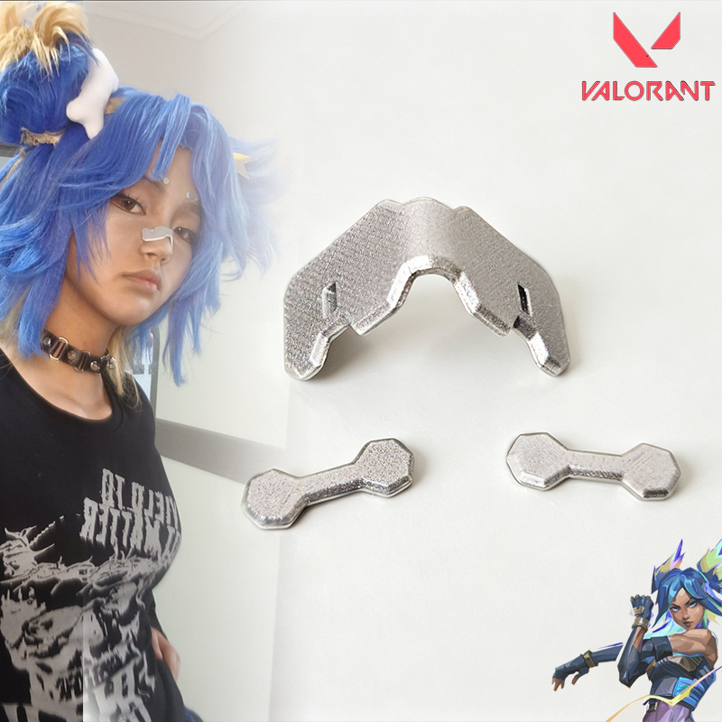 Bloodborne Cosplay Prop - ゲームVALORANTネオンコスプレノーズストリップ大人用Y2kサイバーパンクメカニカルスポーツ鼻ストリップPLAフェイス額アクセサリープロップ