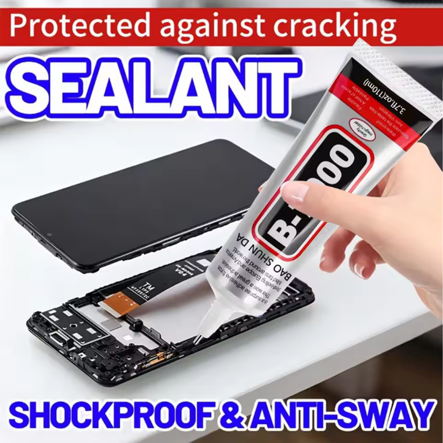 Contact Cement Glue - B-7000 クリアコンタクト電話修理用接着剤 ユニバーサルガラスプラスチックDIY接着剤 低臭気精密アプリケーター付き接着剤、15/50/110ML