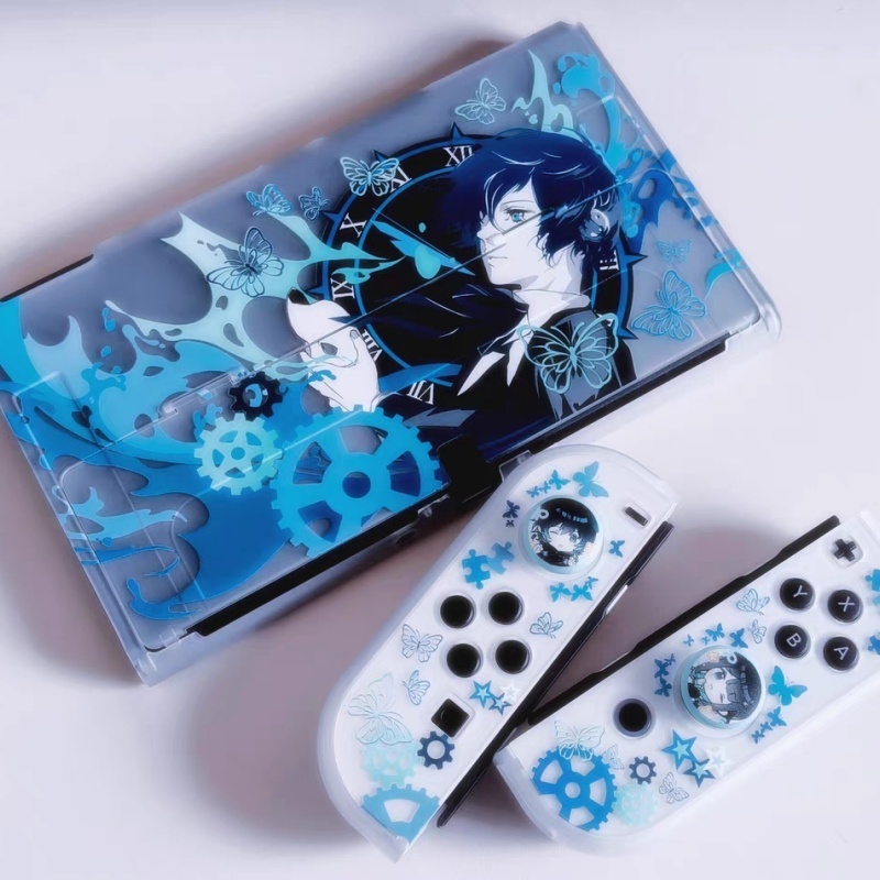 Free Cosplay Prop Patterns - ホットケース半透明ペルソナ3マコトユキハード保護パターンSwitch 2 Oled Liteゲームコンソールカバー対応