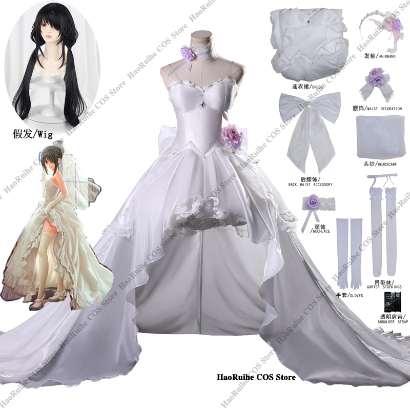 Cosplay Prop Bow - デート・ア・ライブ 時崎狂三 コスプレ衣装 ウィッグ ホワイト ウェディングドレス