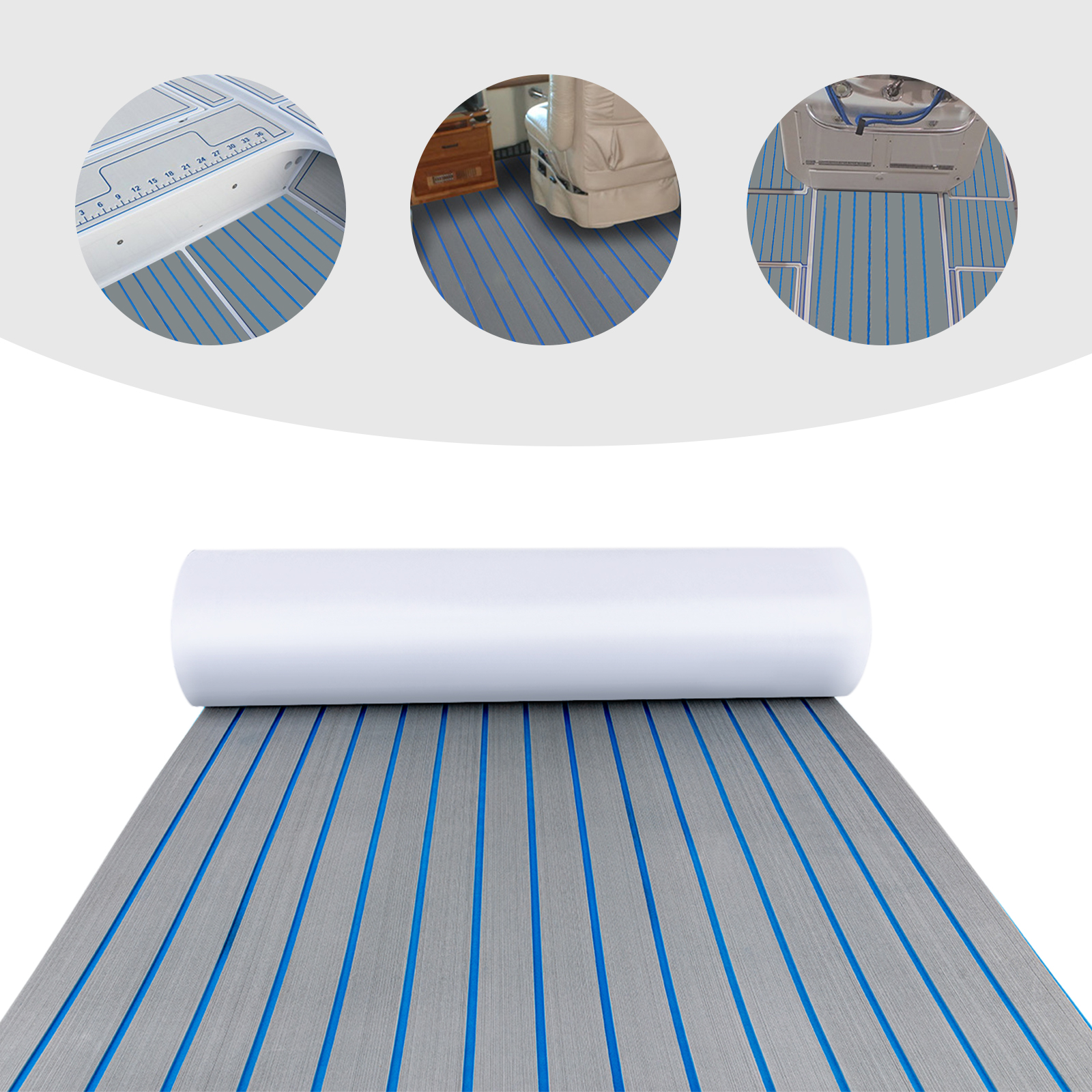 Eva Foam Sheet - 240×90cm EVAフォーム製マリンボートフローリング フェイクチークデッキシート ヨットフロアパッドマット 95×35インチ