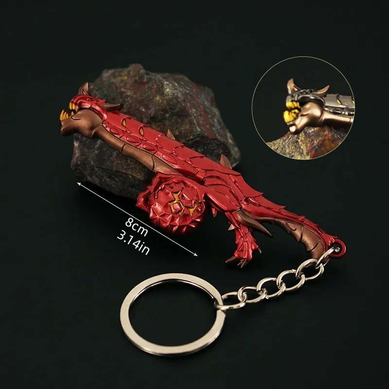 Bloodborne Cosplay Prop - 合金ドレッドノートロールプレデター武器モデルキーホルダー、メンズミニファンカーバッグ装飾、ジュエリーギフト、8cm、1個