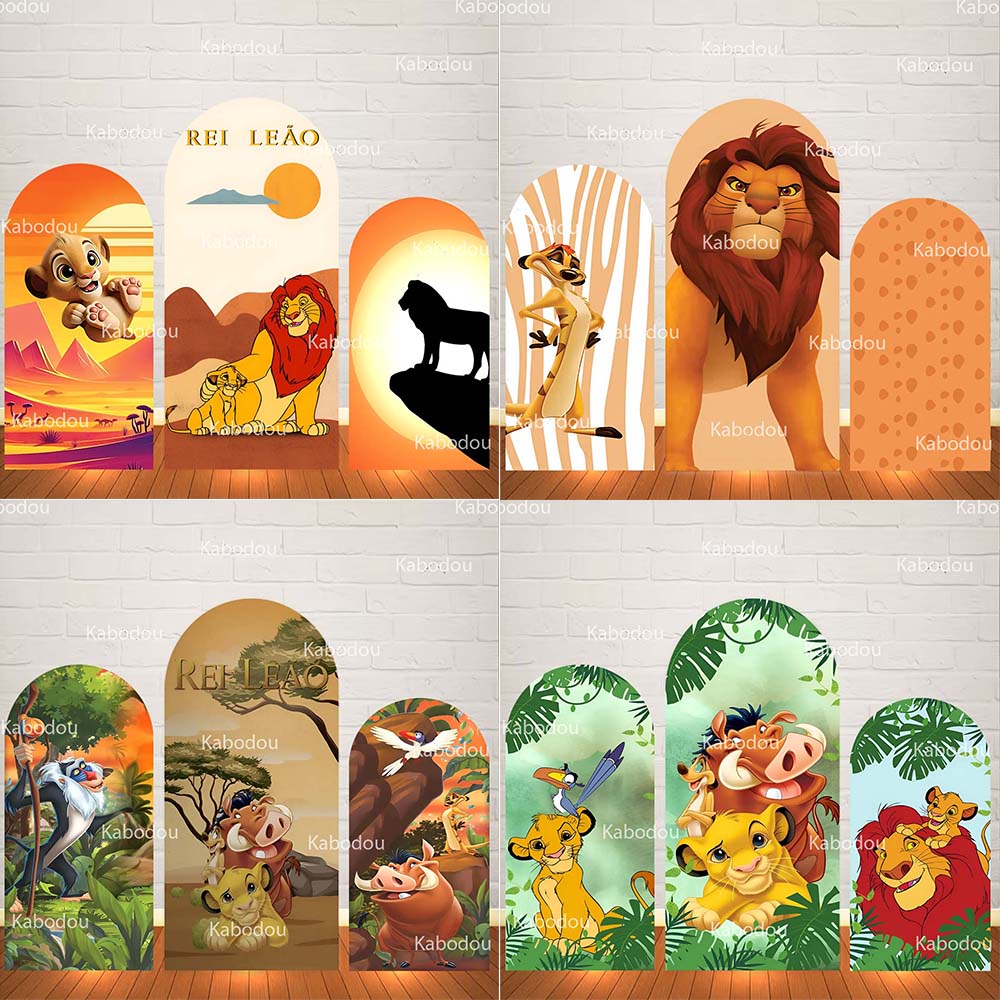 Cosplay Floating Prop - ライオンキングス シンバ 背景アーチカバー 男の子の誕生日パーティーの装飾 ベビーシャワーの写真撮影背景 スタジオ小道具