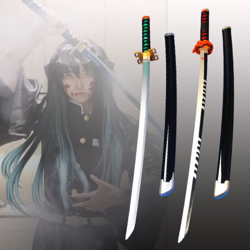 Cosplay Prop Katana - 41 インチ/104 センチメートルデーモンスレイヤー刀アニメ忍者剣デーモンスレイヤーコスプレ小道具ナイフリアルサイズサムライセイバージャポネーサ刀剣