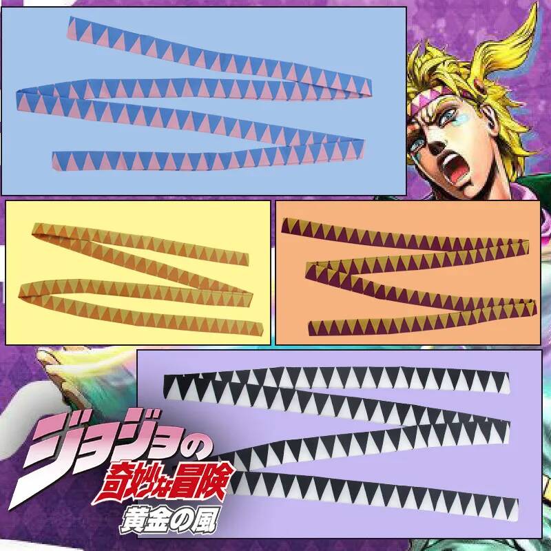 Free Cosplay Prop Patterns - アニメジョジョの奇妙な冒険黄金の風コスプレヘッドバンド三角形パターンヘアアクセサリーハロウィンパーティーコスチューム小道具ユニセックス