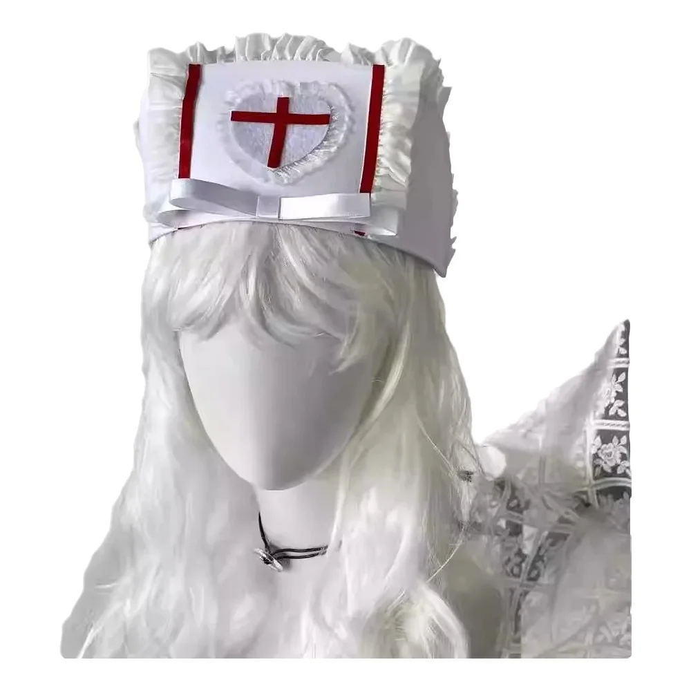 Cosplay Prop Bow - コスプレナースキャップ帽子アクセサリー小道具 y2k ガール医療ナース帽子甘いレースの弓コスプレ写真の小道具コスプレ