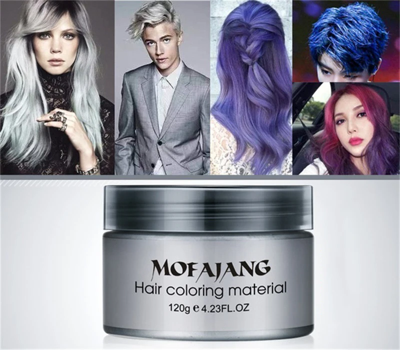 Hair Spray Color - 1個入り モファジャン ヘアカラーワックス パステルブルー ヘアダイ シルバーカラー