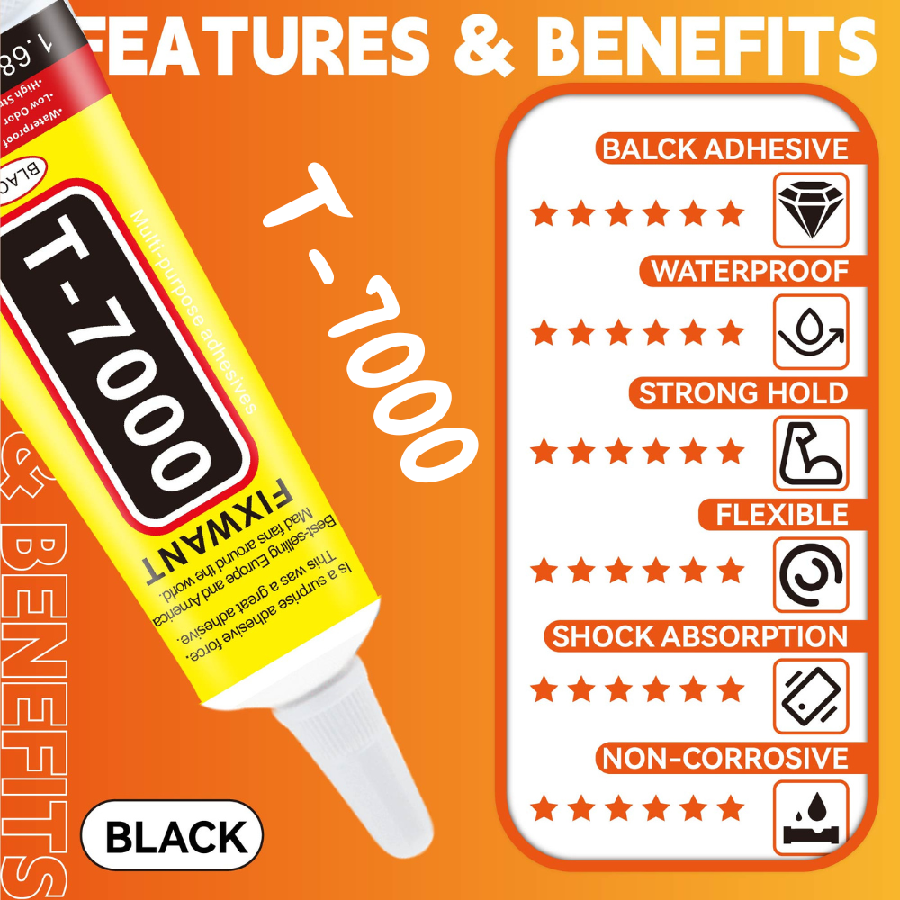 100 個 15 ミリリットル T-7000 黒接触電子部品 - Contact Cement Glue のレビューと価格