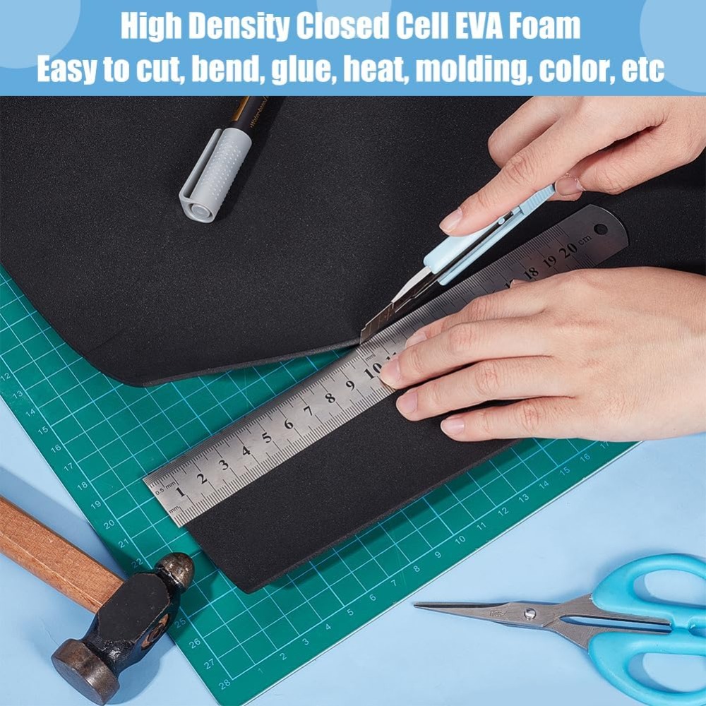 EVAフォームクラフトシート ブラック 300x2mm 3m - Craft Foam Roll のレビューと価格