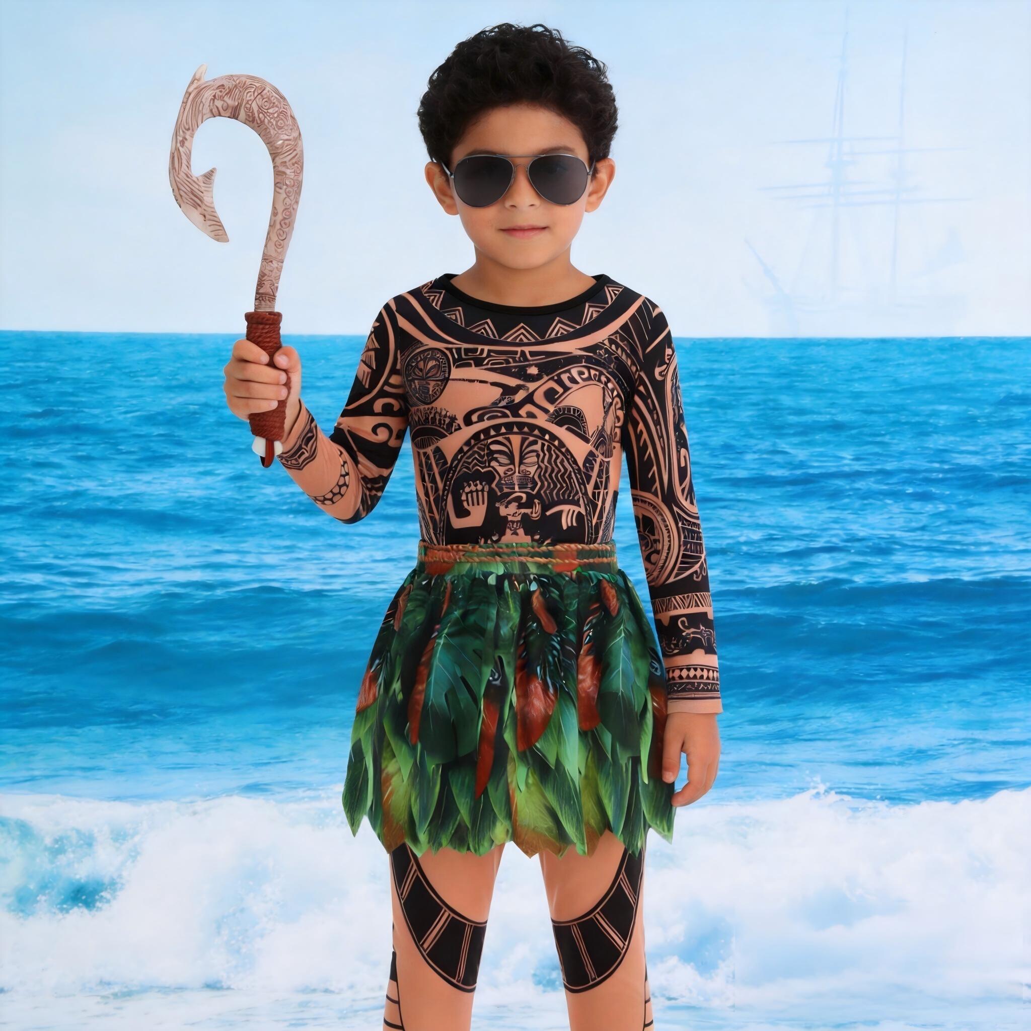 夏用モアナ・マウイ子供用男の子コスチューム2点セット タトゥ - Cosplay Prop Patterns のレビューと価格