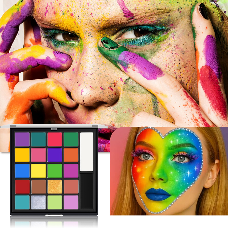 22色フェイス＆ボディペイントセット、オイルベース化粧品グレ - Body Paint Sfx のレビューと価格