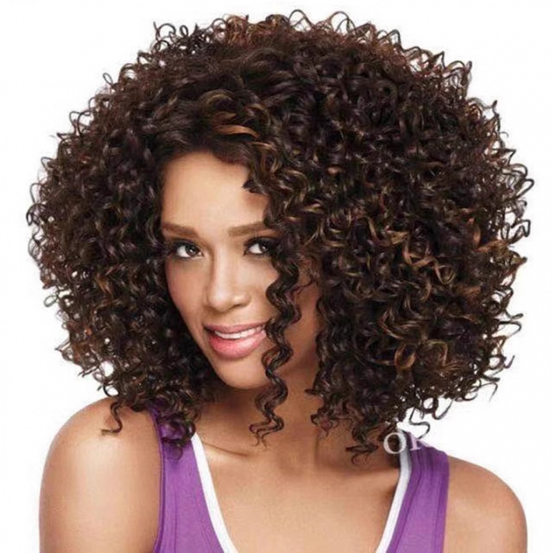 ヨーロッパとアメリカの女性向けショートカーリーヘア、ボタンネ - Wig Fiber Net のレビューと価格