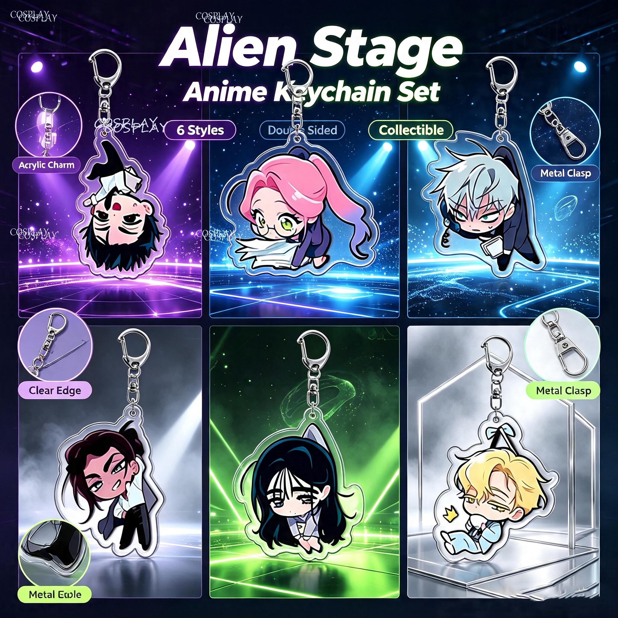 エイリアンステージアクリルキーホルダーペンダントゾンビステー - Acrylic Cosplay Prop のレビューと価格