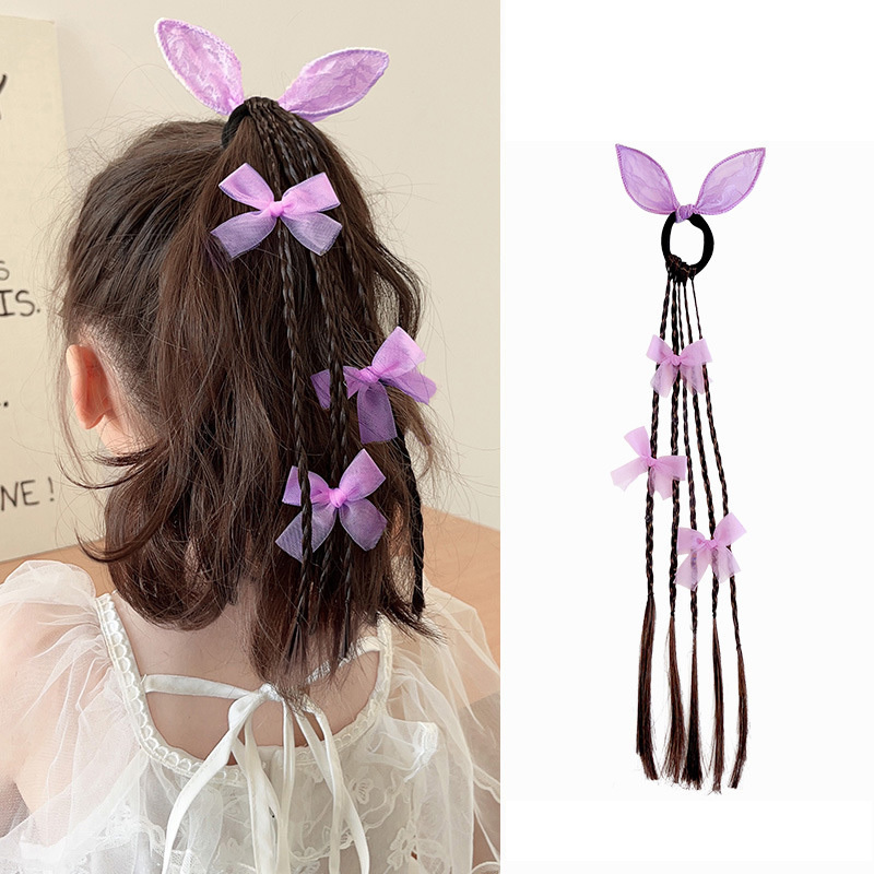 1PC 女の子弓ウサギの耳かつらポニーテールヘッドバンドゴム - Cosplay Prop Bow のレビューと価格