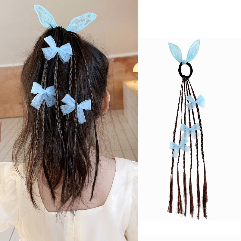 1PC 女の子弓ウサギの耳かつらポニーテールヘッドバンドゴム - Cosplay Prop Bow のレビューと価格