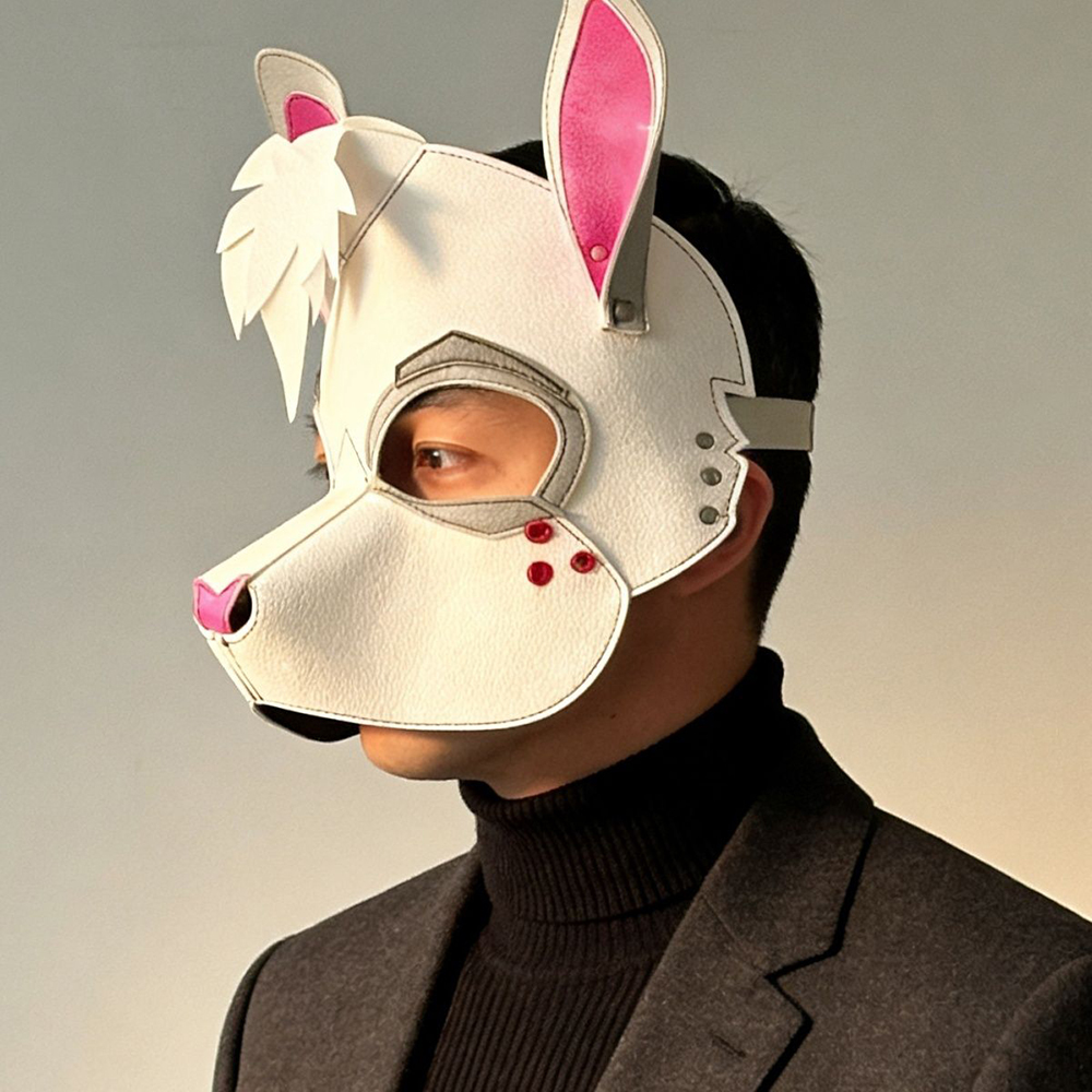 パンクウサギマスク ホワイトバニーパターン PUレザー 大人 - Free Cosplay Prop Patterns のレビューと価格
