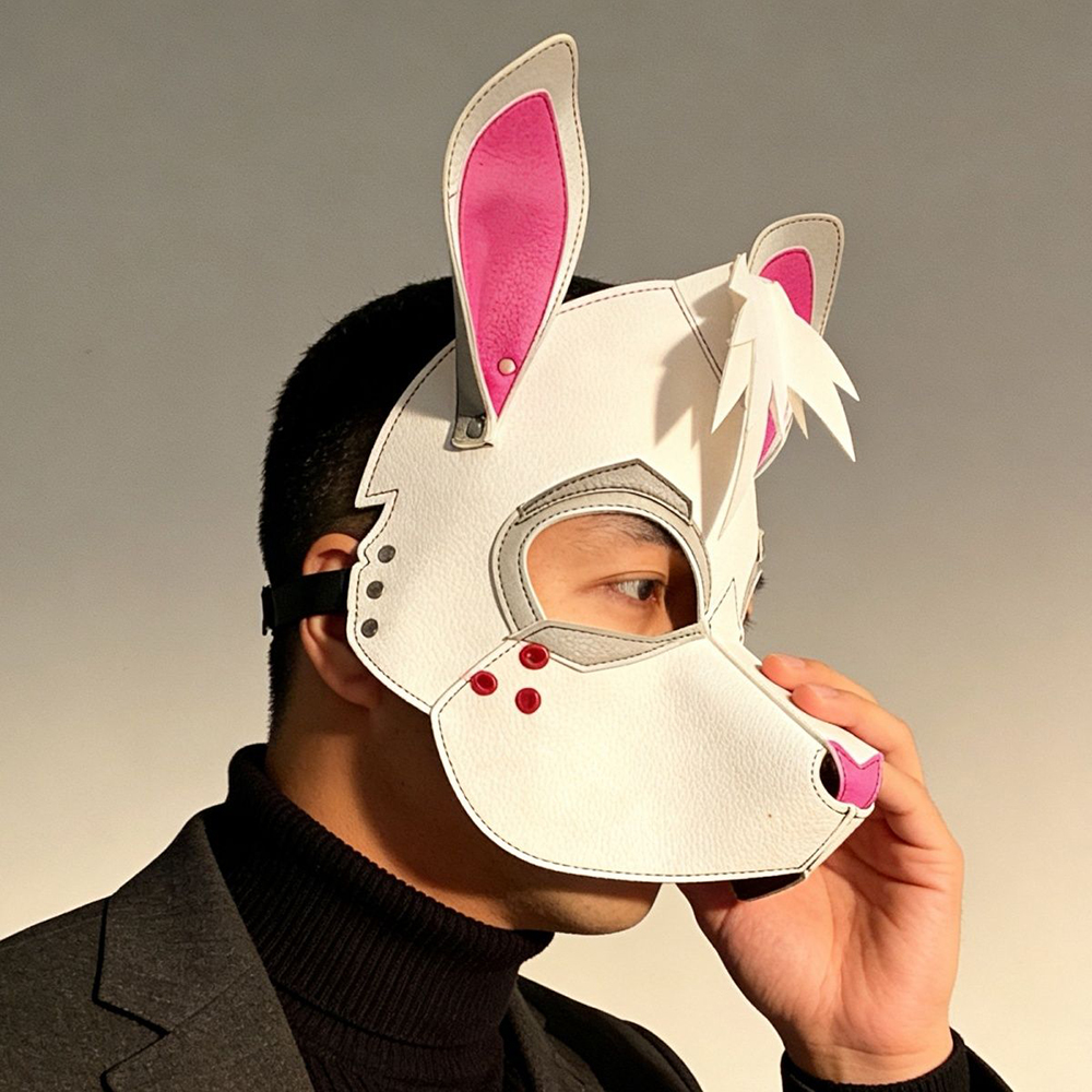 パンクウサギマスク ホワイトバニーパターン PUレザー 大人 - Free Cosplay Prop Patterns のレビューと価格