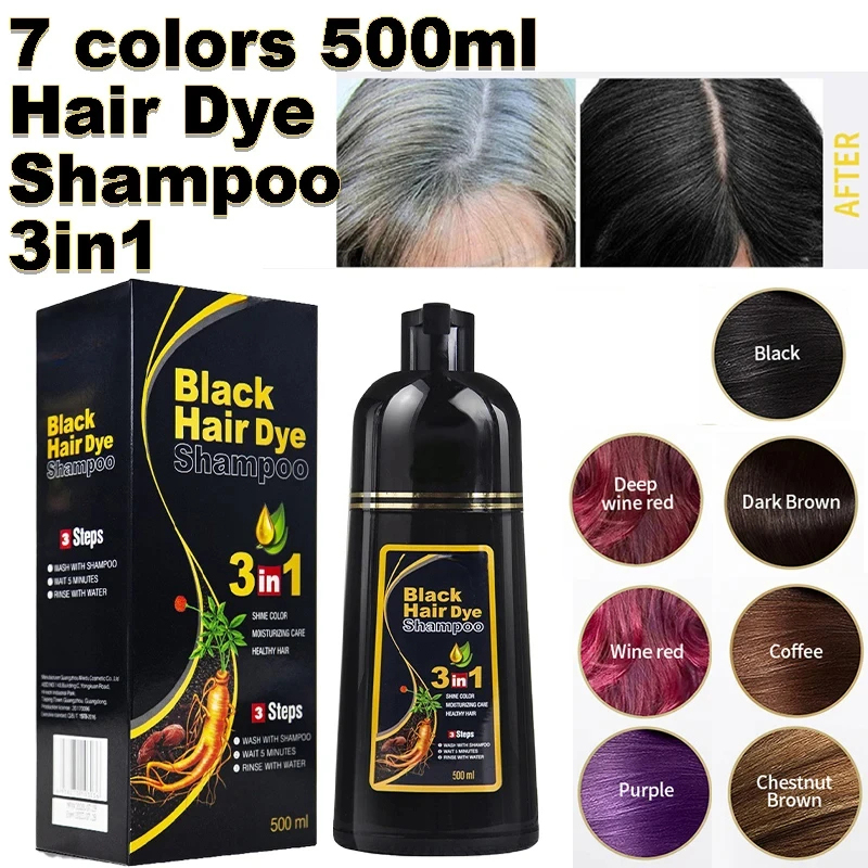 黒髪染めシャンプー 3 in 1 瞬間染毛シャンプー 白髪染 - Hair Spray Color のレビューと価格