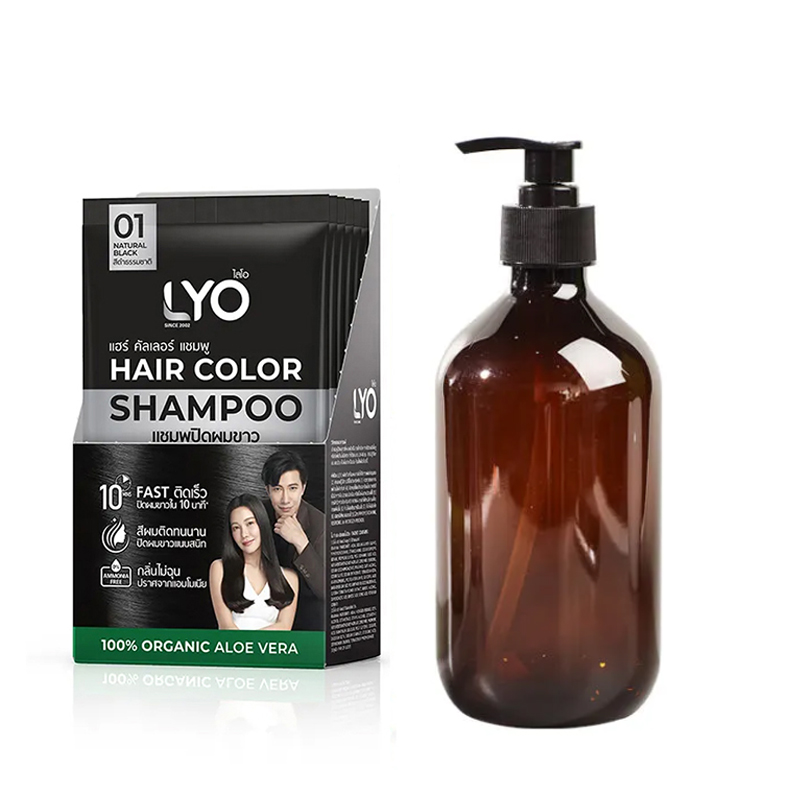Lyo-天然植物の染毛剤とシャンプーのボトル,栄養のあるケア - Hair Spray Color のレビューと価格