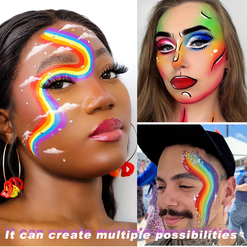 レインボーフェイス＆ボディペイントセット-2個入りスプリット - Body Paint Sfx のレビューと価格