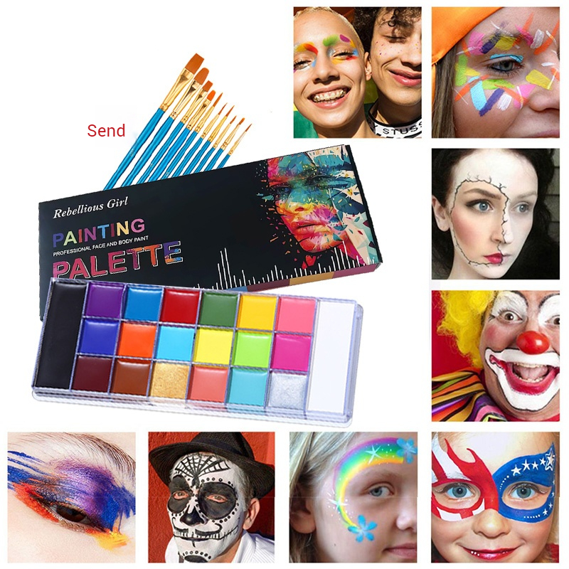 20色の顔と体用ペイントパレット、長持ちする安全なハロウィー - Body Paint Sfx のレビューと価格