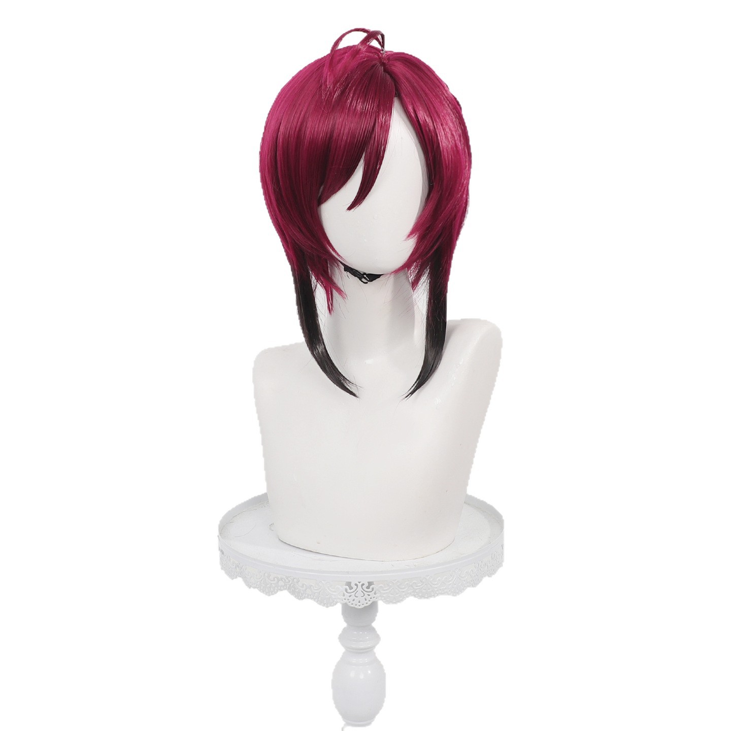 刀剣乱舞鬼影コスプレウィッグ高温繊維ショートワインレッドヘア - Wig Fiber Net のレビューと価格