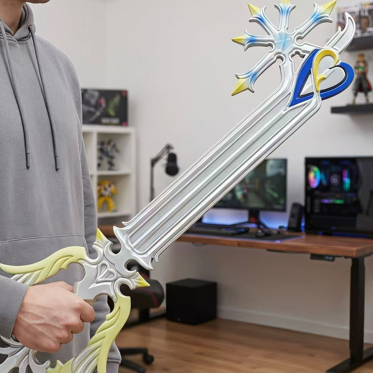 88cm実物大キングダムハーツ木製キーブレードシルバーブルー - Keyblade Cosplay Prop のレビューと価格