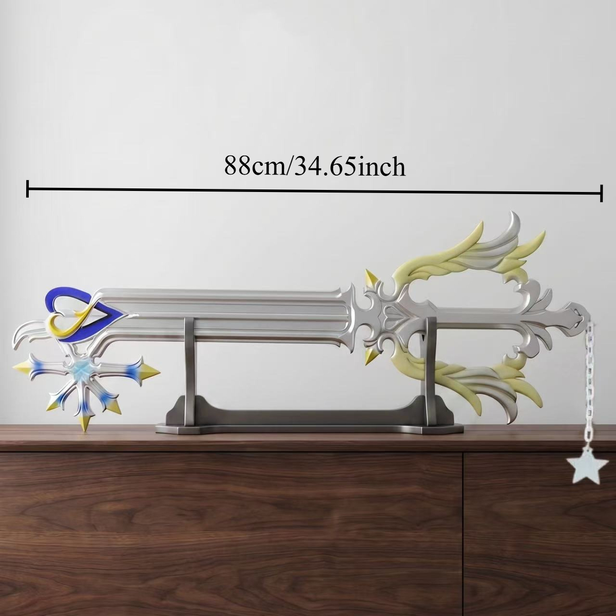88cm実物大キングダムハーツ木製キーブレードシルバーブルー - Keyblade Cosplay Prop のレビューと価格