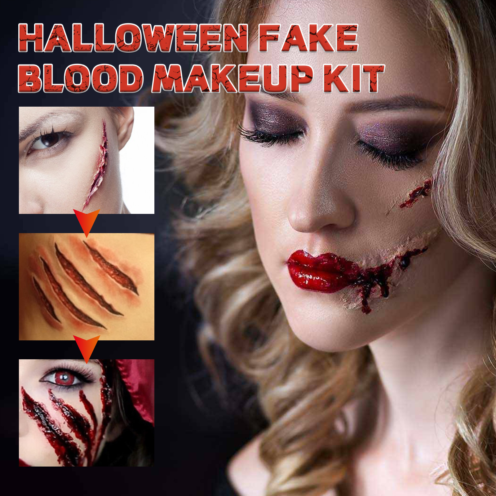 ハロウィン偽血メイクアップキットリアルな洗えるSFX凝固血液 - Body Paint Sfx のレビューと価格
