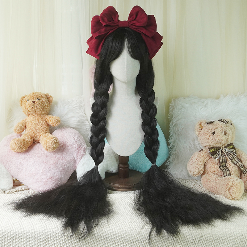 44インチの超ロングローズネットアニメコスプレウィッグ、耐熱 - Wig Fiber Net のレビューと価格