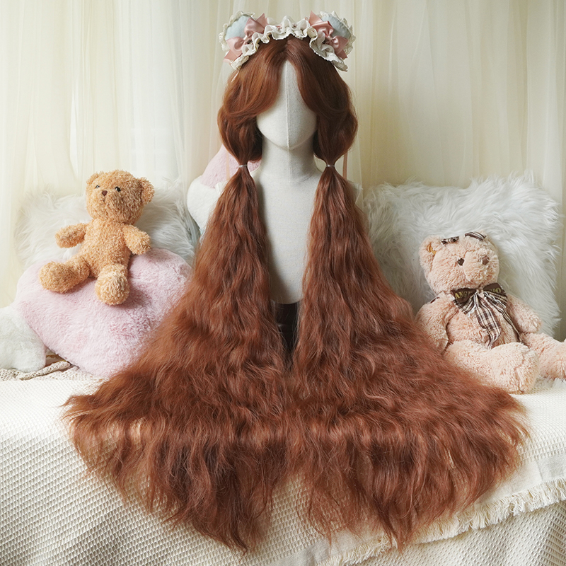 44インチの超ロングローズネットアニメコスプレウィッグ、耐熱 - Wig Fiber Net のレビューと価格