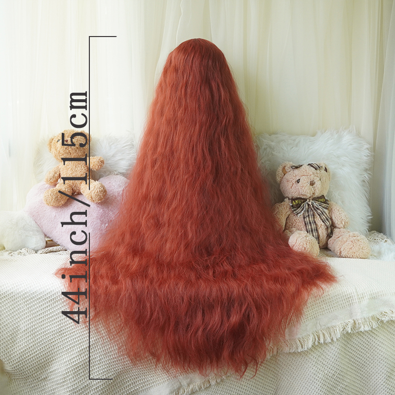 44インチの超ロングローズネットアニメコスプレウィッグ、耐熱 - Wig Fiber Net のレビューと価格