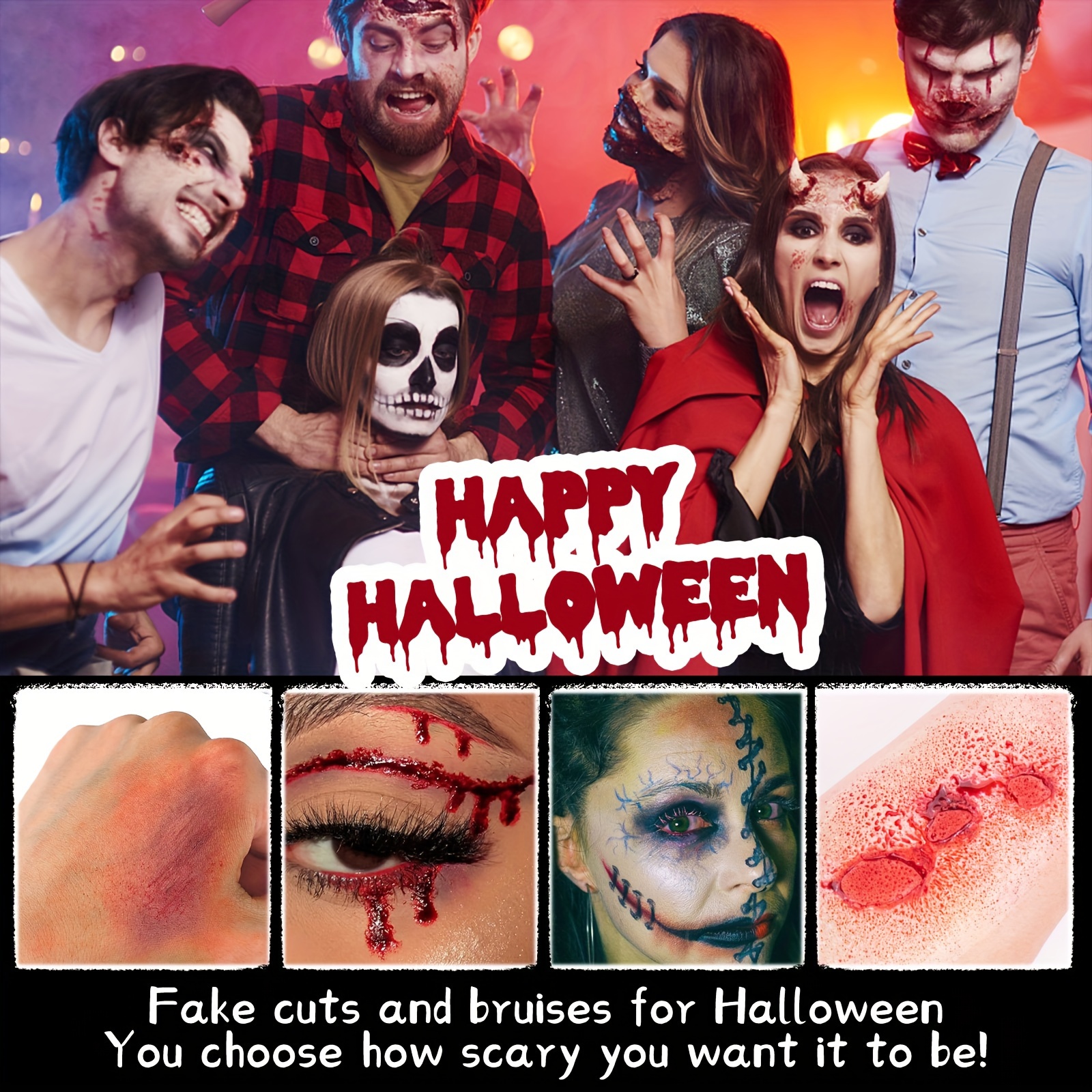 ハロウィン凝固血液、SFX 創傷、カット、ピエロ、吸血鬼フィ - Body Paint Sfx のレビューと価格