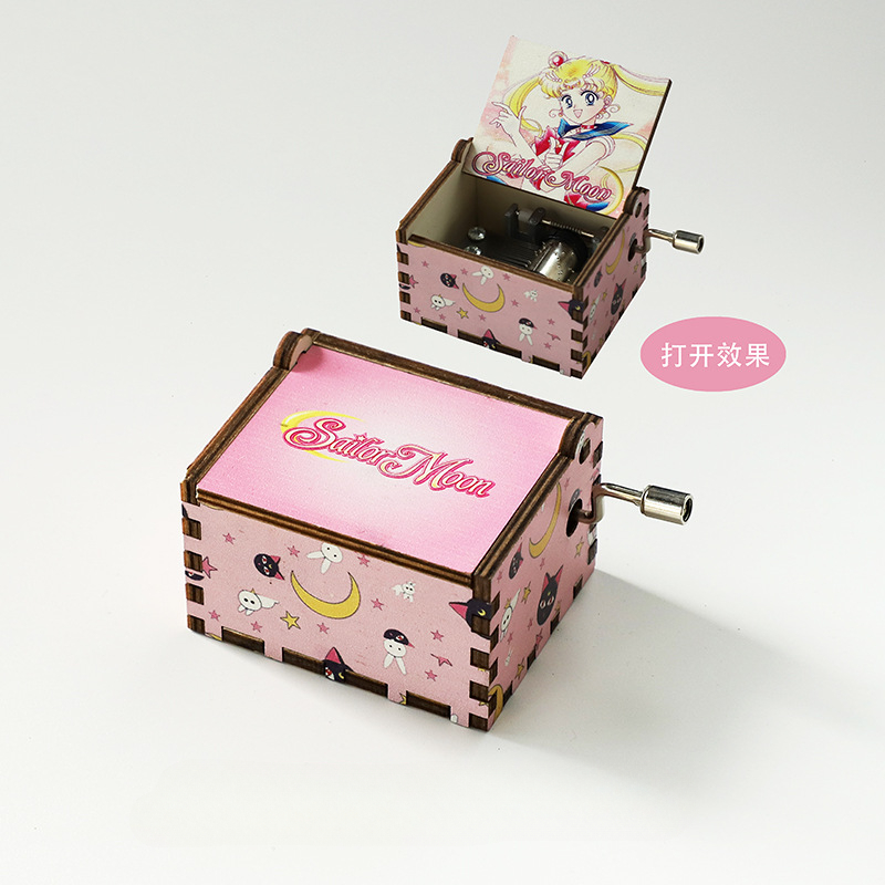 セーラームーンテーマのオルゴール装飾品パーティー木製手回しオ - Cosplay Floating Prop のレビューと価格