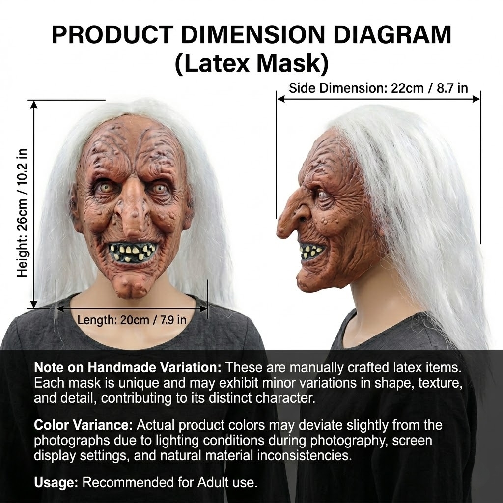 クリエイティブウィッチラテックスマスク ハロウィンパーティー - Cosplay Prop Designer のレビューと価格