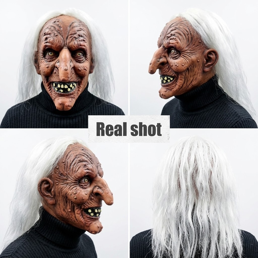 クリエイティブウィッチラテックスマスク ハロウィンパーティー - Cosplay Prop Designer のレビューと価格