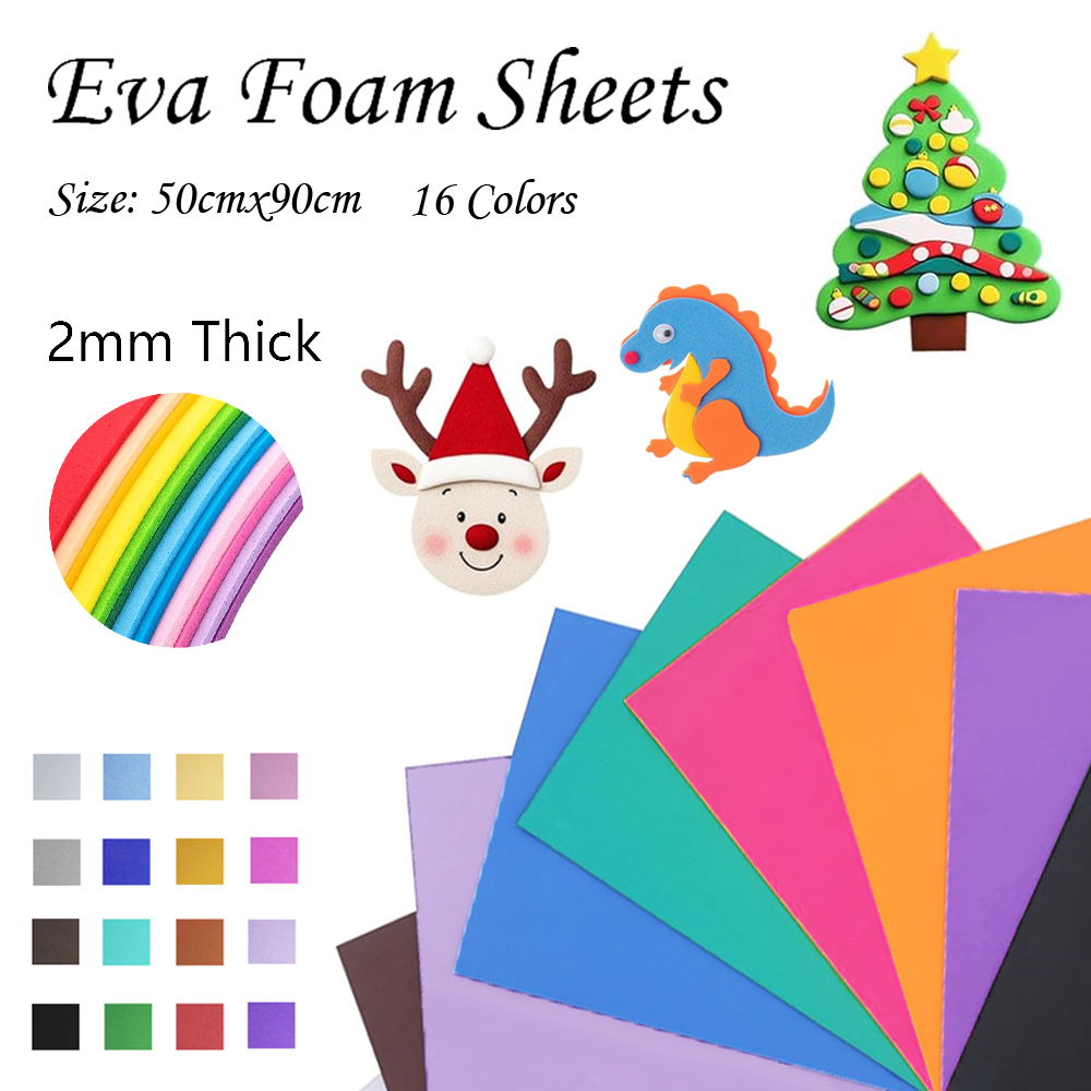 16色 カラフルEVAフォームシート 厚さ2mm 50x90 - Cosplay Props Eva Foam のレビューと価格