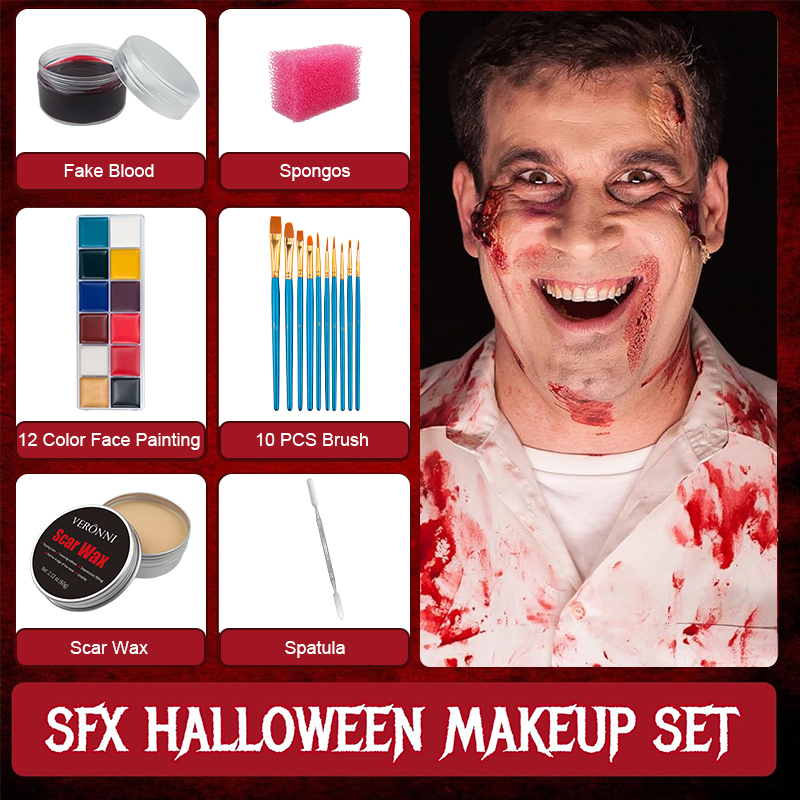 SFXメイクアップキット、12色の顔と体用オイルペイント、ス - Body Paint Sfx のレビューと価格